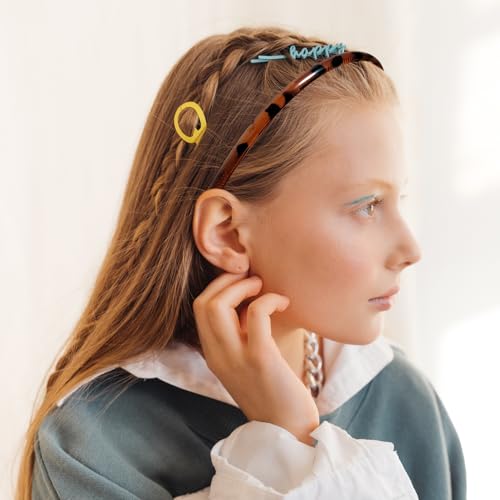 JUNSDUKE 4 Pack Multicolor Thin Hair Headbands with Teeth for Women & Girls