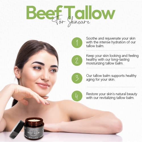 Beef Balm Beef Tallow Moisturizer - Vanilla Grass-Fed Tallow Face & Body Cream