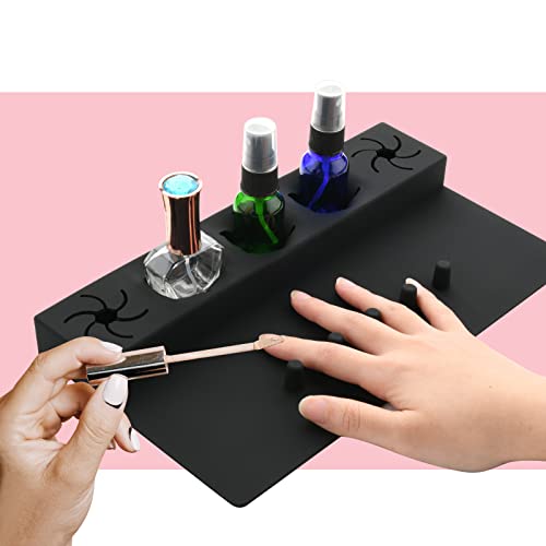 Beautyflier Soft Silicone Nail Polish Bottle Holder - Black Organizer