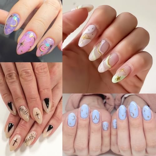 6 Sheets Zodiac Nail Art Stickers - Self-Adhesive Letter Decals