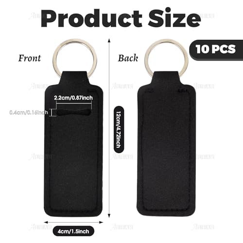 10 Pack Lip Balm Sleeves Lipstick Holder Chapstick Keychain Cases for Women & Girls