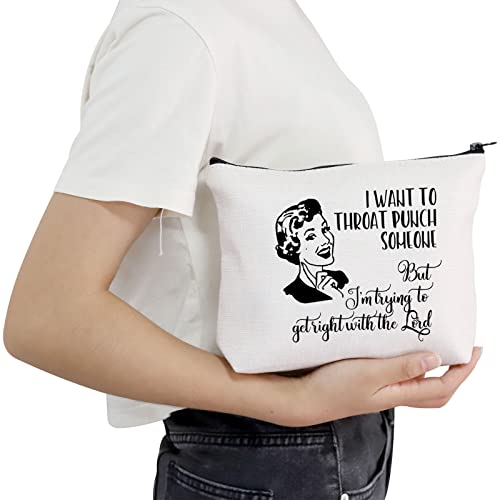 Sarcastic Vintage Housewife Cosmetic Bag by POFULL