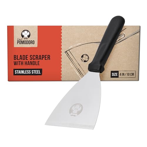 Chef Pomodoro 4-Inch Stainless Steel Bench Scraper & Dough Cutter