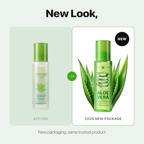 Nature Republic Aloe Vera Toner - Soothing & Hydrating Formula (5.24 Fl Oz)