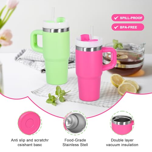 AGH 14oz Double-Wall Insulated Kids Tumbler with Handle - Khaki