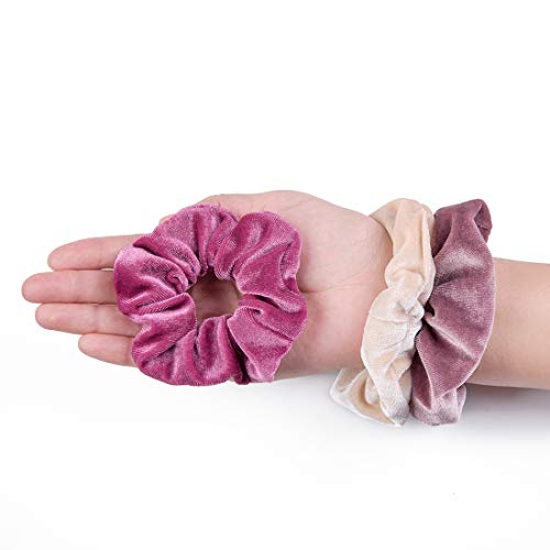 Multi-Color Velvet Hair Scrunchies Pack for Women & Girls - Soft & Gentle Hair Ties