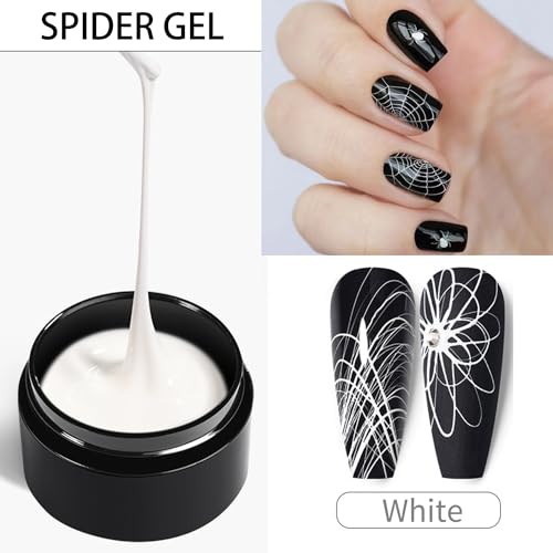 Finger Secret Spider Gel Kit for Nails - 5g White Silvery Art Gel