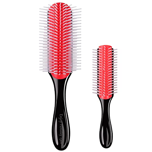 Enjoy Holiday 1981 Hair Brush Set - 9 Row & 5 Row for Curly Hair