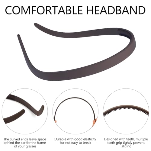 TOBATOBA Headbands for Glasses Wearers No Pressure No Headache Hairbands Square Sunglasses Headband for Women Comfortable Head bands for Girls Non Slip with Teeth 6Pcs