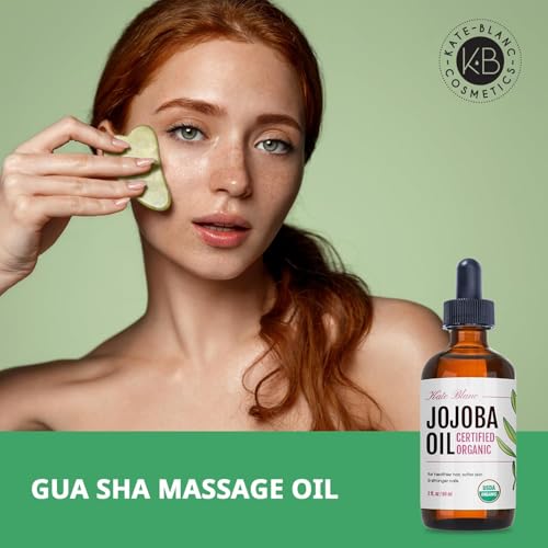 Kate Blanc Organic Jojoba Oil for Hair & Skin, 2oz Pack of 2 - Pure & Cold Pressed