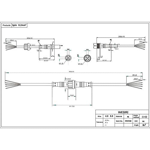 5 Pairs 5-Pin Waterproof Electrical Connectors with 20cm Cable