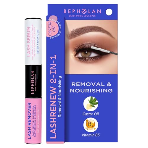 BEPHOLAN Lash Glue Remover & Lash Essential Serum 2-in-1 Nourishing & Quick Removal