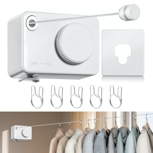 Archimas Retractable Clothesline - 15.6ft Heavy Duty Wall-Mounted Drying Line