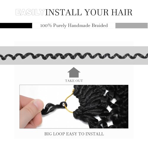 MCNJM 8 Pack Passion Twist Water Wave Crochet Hair 18 Inch Black 1B#