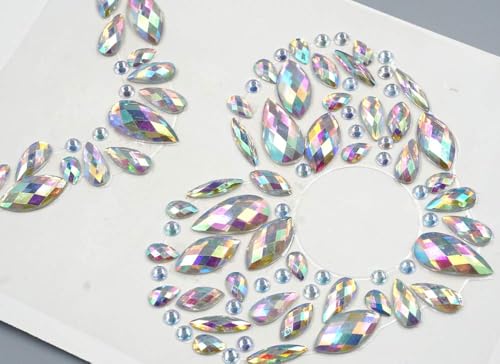 Topz Self-Adhesive Rhinestone Belly Button Stickers for Festivals