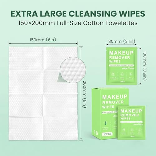 Coldcool Gentle Makeup Remover Wipes 30ct for Sensitive Skin, Waterproof & Travel-Friendly