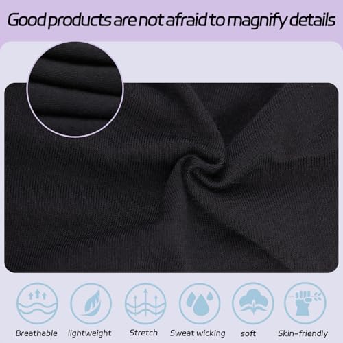 4-Pack Women's Black Headbands - Stretchy Anti-Slip Design for Yoga & Everyday Use
