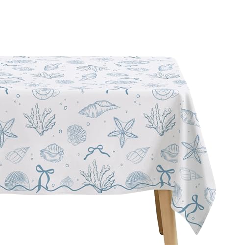 Coastal Seashell Tablecloths - 3 Pack, 55x86in Disposable for Beach Parties
