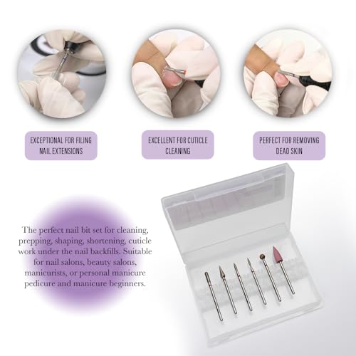 6 pcs Nail Drill Bits Set for Sensitive Skin - Manicure & Salon Use