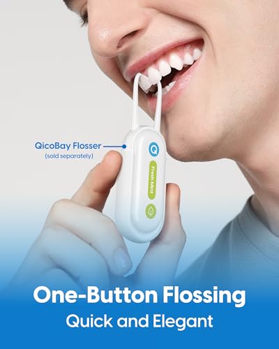 QicoBay Super Mint Floss Refill Capsules 3-Pack | Auto-Restringing, PFAS-Free, 90 Uses Each, Zero Waste