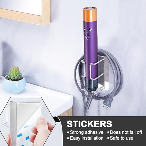 Wall Mounted Hair Dryer and Straightener Holder - Metal Organizer