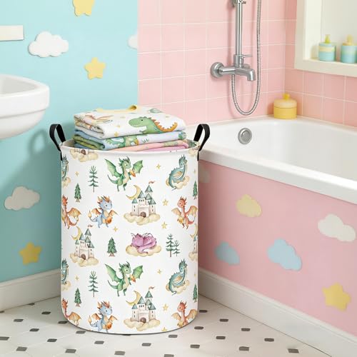 Dragon Fabric Storage Bin - Collapsible Organizer Basket for Kids