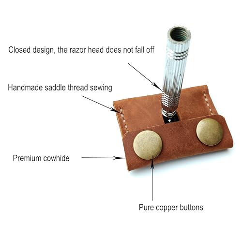 Handmade Leather Razor Travel Cover for Double Edge Safety Razors
