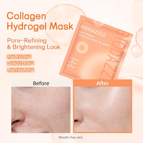 Biodazzle Bio-Collagen Real Deep Hydrating Overnight Hydrogel Face Mask 4-Pack
