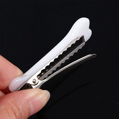 Dog Bone Hair Clips - Set of 4 Black & White Hairpins for Women & Girls