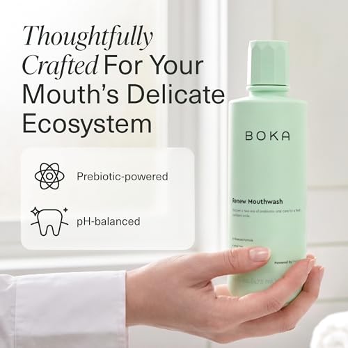 Boka Renew Gentle Mint & Lemongrass Mouthwash 16 fl oz – 1 Pack, pH-Balanced, Fluoride-Free