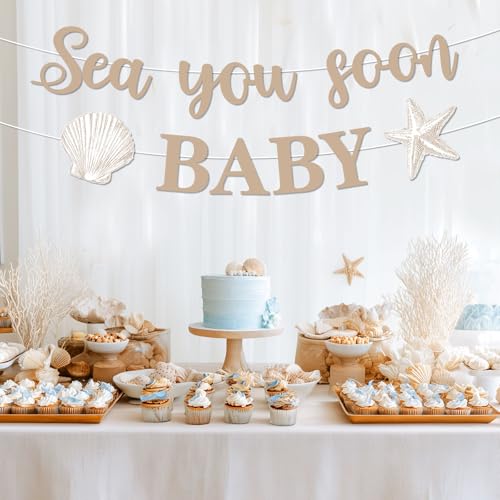 Ocean-Themed Baby Shower Banner - Sea You Soon with Cute Animals