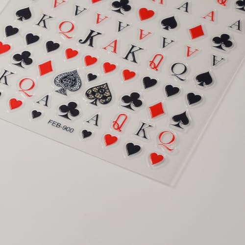 Poker Nail Stickers - 3D Playing Card Nail Art Decals