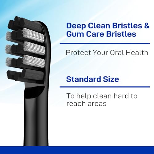 Elyhead Replacement Toothbrush Heads for Colgate 360 Power Charcoal - 10 Pack