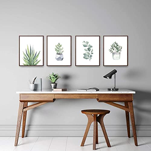 HerZii Botanical Wall Art Prints Set of 4 | 5x7 Unframed Decor