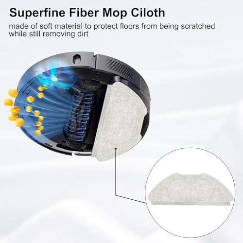 6 Eco-Friendly Mop Cloth Pads for AIRROBO T20 Robot Vacuum