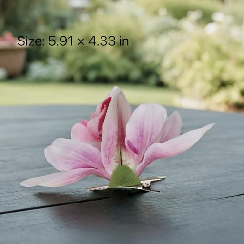 Pink Orchid Flower Hair Clips for Women - Tropical Hawaiian Accessories