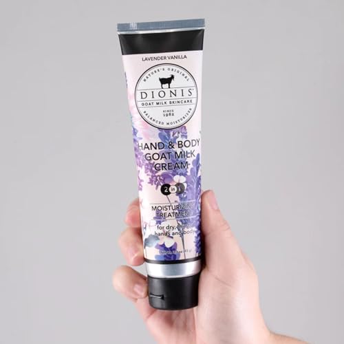 Dionis Goat Milk Hand & Body Cream Lavender Vanilla 3.3oz - Hydrating & Nourishing
