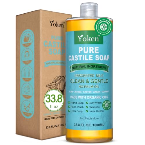 Yoken Unscented Pure Castile Liquid Soap 33.8 Oz - EWG Verified