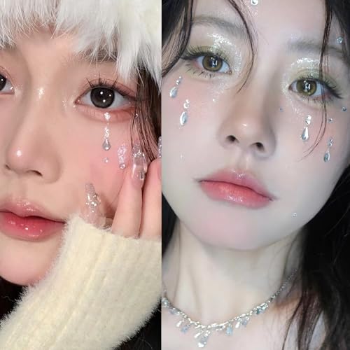 Face Gems & Rhinestones for Festival Makeup - Self-Adhesive Jewels