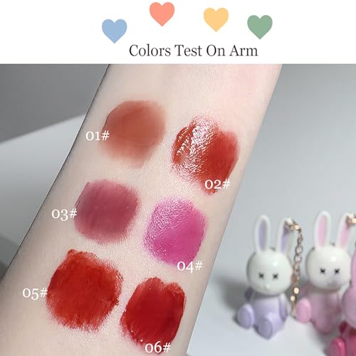 Bunny Rabbit Lip Gloss Set - 6 Moisturizing Liquid Lipsticks