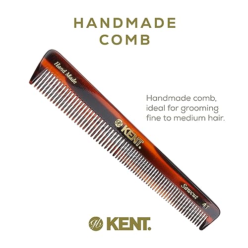 Kent 4T 6 Inch Double Tooth Comb - Fine and Wide Tooth Grooming Comb
