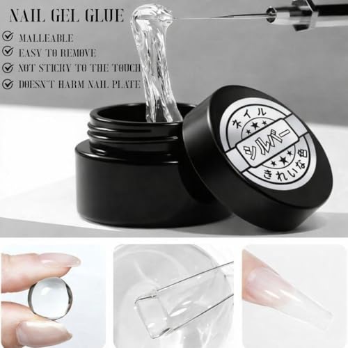 Max's Cosmetics Japanese Style UV Nail Gel Glue for Press-Ons & 3D Art (4pk)