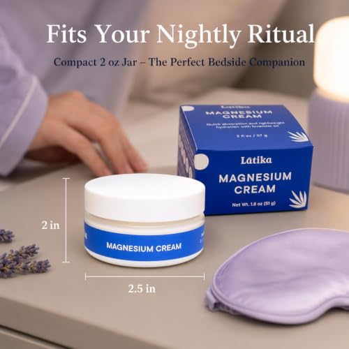 Latika Magnesium Cream – Nighttime Muscle Relaxation Cream, 2 oz