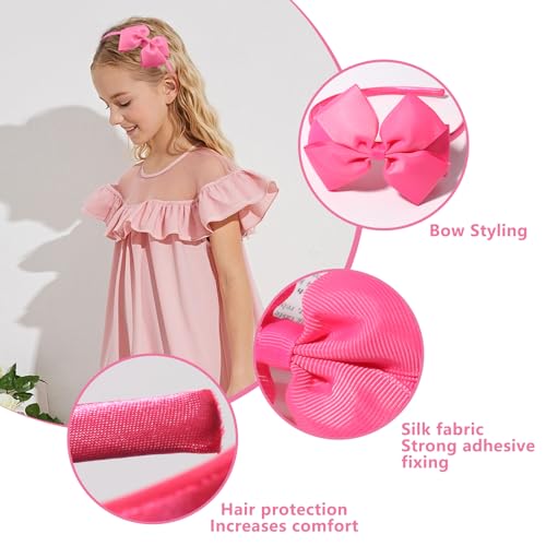 Pink Bow Headband for Women & Girls - Pink Bowknot Hair Accessory, Party Wedding