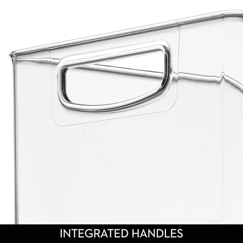 iDesign Stackable Clear Storage Bin - Kitchen Organizer with Handles