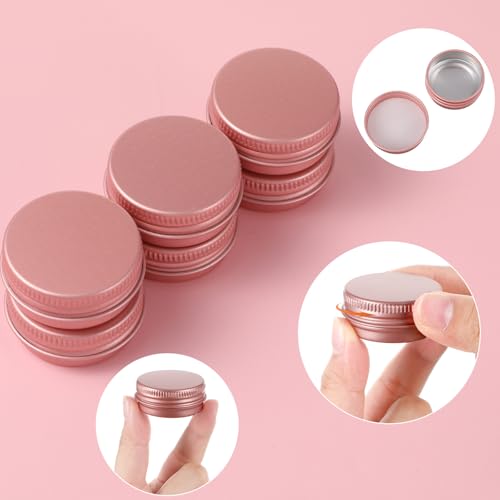 6 Pack Metal Round Aluminum Tin Jar Containers - 0.5 oz