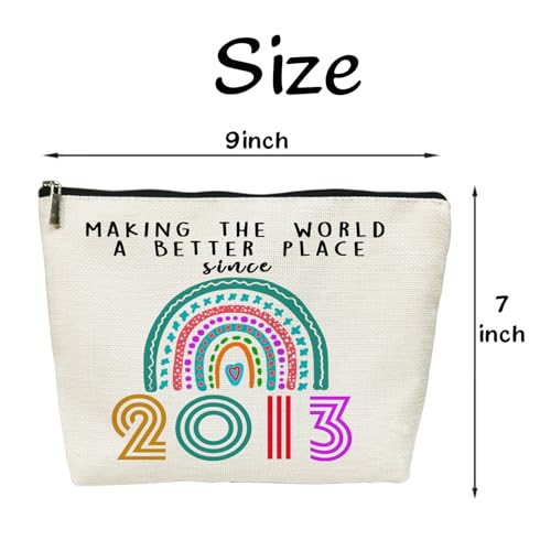 13th Birthday Gift Cosmetic Bag - 2013 Born Makeup Travel Organizer