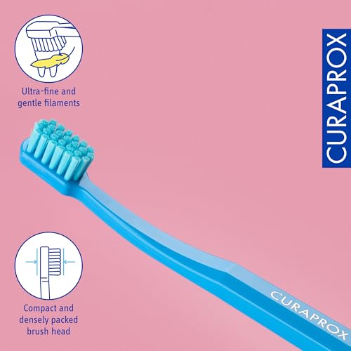 Curaprox CS Kids Ultra-Soft Toothbrush Blue for Ages 4-12, Swiss Made