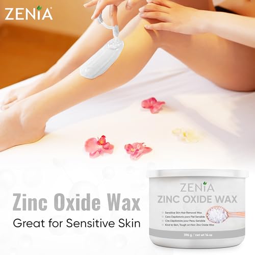 Zenia Zinc Oxide Wax for Sensitive Skin - 14oz Soft Hair Removal Wax