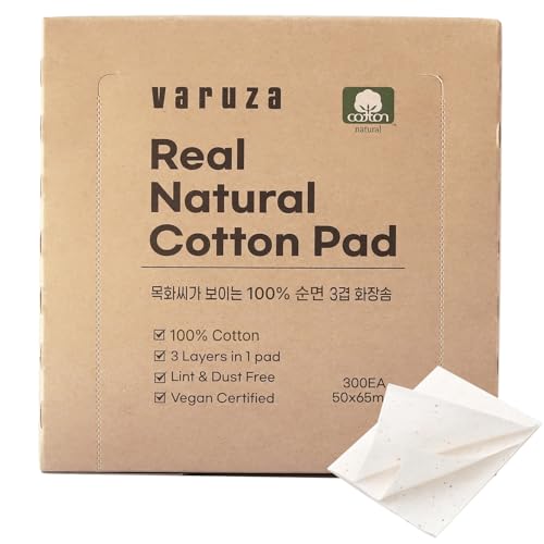 300 Count Premium 3-Layer Cotton Pads for Makeup Removal & Skincare